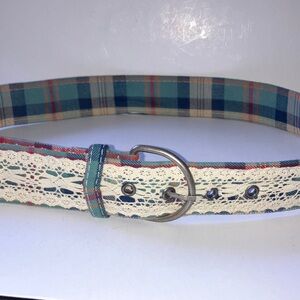 Plaid Flannel and Lace Women's‎ Belt 32-36”